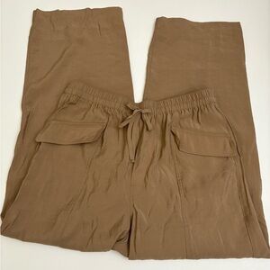 Madewell Straight Cargo Pants Soft drape Tencel Size Large New Brown